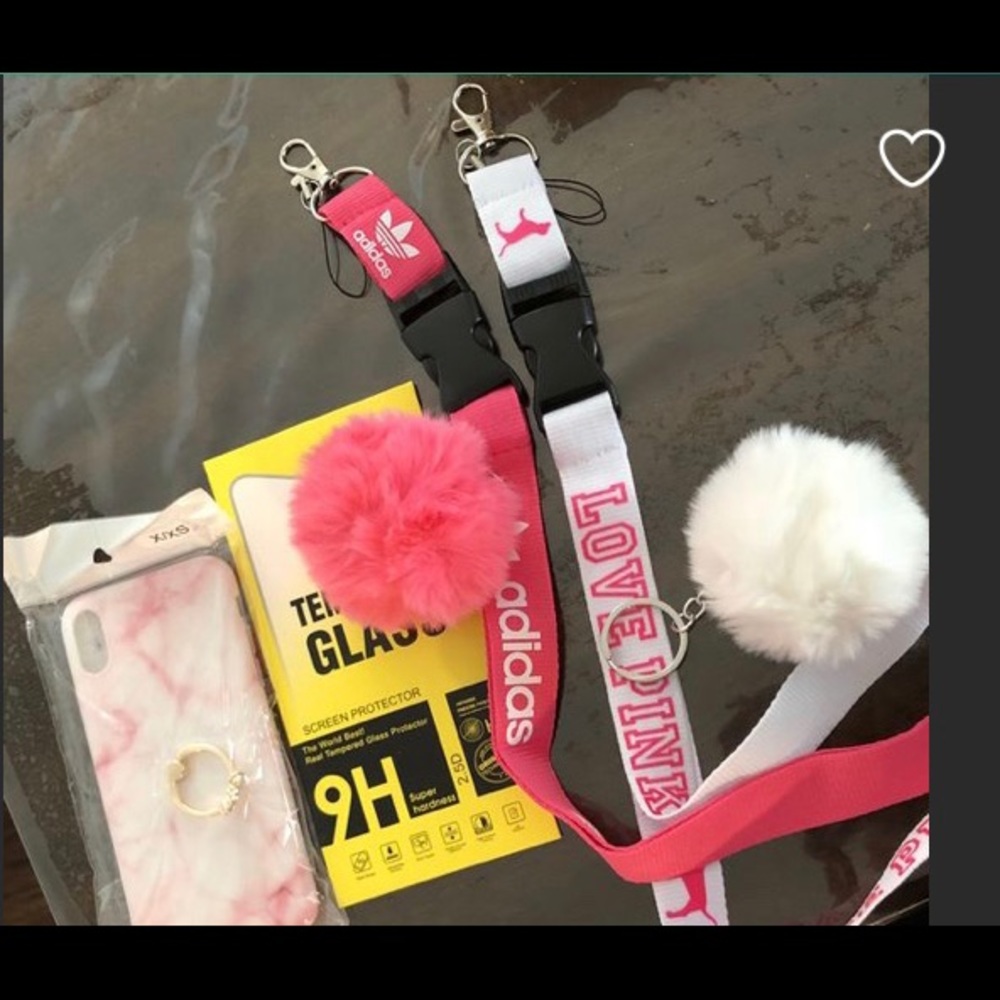 New lanyard,screen protector,phone case and pompom